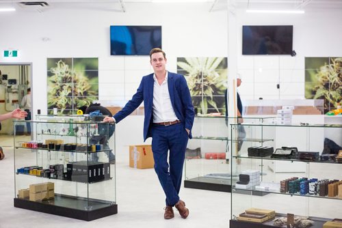 MIKAELA MACKENZIE / WINNIPEG FREE PRESS
John Arbuthnot, Delta 9 CEO, poses while the cannabis store prepares for opening day in Winnipeg on Tuesday, Oct. 16, 2018. 
Winnipeg Free Press 2018.