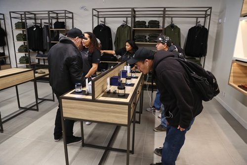 MIKE DEAL / WINNIPEG FREE PRESS
Customers fill the Tweed store on Regent for a chance to be some of the first in Winnipeg to be able to purchase recreational cannabis legally now that the laws have been changed. 
181017 - Wednesday, October 17, 2018.