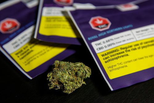 MIKE DEAL / WINNIPEG FREE PRESS
Packages of cannabis purchased on the first day that cannabis can be sold legally in Canada.
181017 - Wednesday, October 17, 2018.