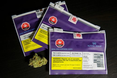 MIKE DEAL / WINNIPEG FREE PRESS
Packages of cannabis purchased on the first day that cannabis can be sold legally in Canada.
181017 - Wednesday, October 17, 2018.