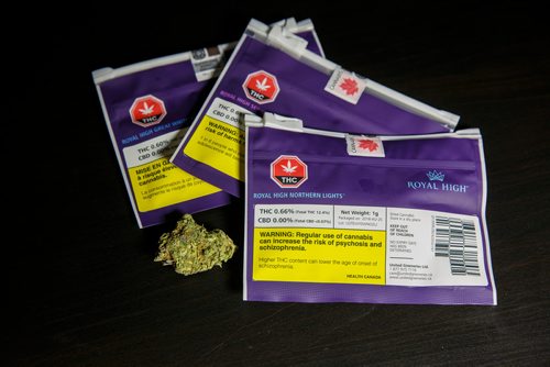 MIKE DEAL / WINNIPEG FREE PRESS
Packages of cannabis purchased on the first day that cannabis can be sold legally in Canada.
181017 - Wednesday, October 17, 2018.