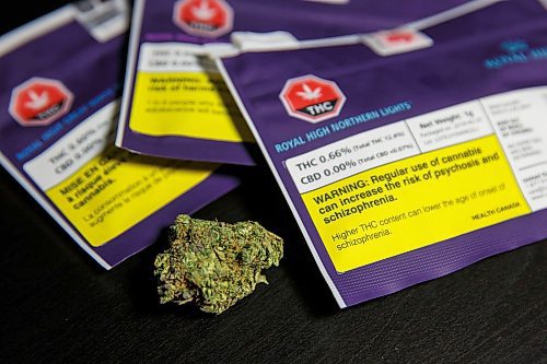 MIKE DEAL / WINNIPEG FREE PRESS
Packages of cannabis purchased on the first day that cannabis can be sold legally in Canada.
181017 - Wednesday, October 17, 2018.