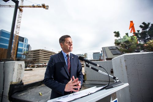 MIKAELA MACKENZIE / WINNIPEG FREE PRESS
Mayor Brian Bowman releases his campaign platform document on Main Street in Winnipeg on Friday, Oct. 19, 2018. 
Winnipeg Free Press 2018.