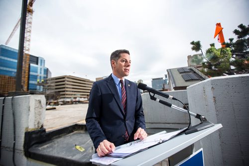 MIKAELA MACKENZIE / WINNIPEG FREE PRESS
Mayor Brian Bowman releases his campaign platform document on Main Street in Winnipeg on Friday, Oct. 19, 2018. 
Winnipeg Free Press 2018.