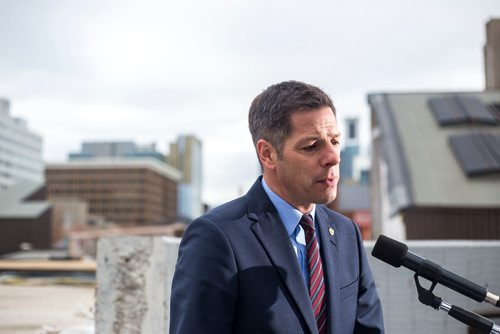 MIKAELA MACKENZIE / WINNIPEG FREE PRESS
Mayor Brian Bowman releases his campaign platform document on Main Street in Winnipeg on Friday, Oct. 19, 2018. 
Winnipeg Free Press 2018.