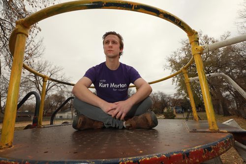 RUTH BONNEVILLE / WINNIPEG FREE PRESS

Photo of Kurt Morton Candidate in the St. James Councillor Candidates race, has his photo taken in and around Marjorie Park for story on city services needing repairs and updates.  

See Ryan Thorpe story. 

October 19, 2018