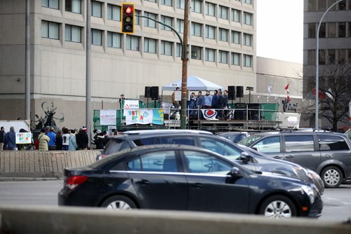 TREVOR HAGAN / WINNIPEG FREE PRESS
Vote Open put on Open Fest at Portage and Main, Saturday, October 20, 2018.