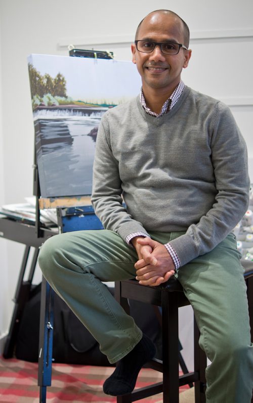 Canstar Community News Oct. 24, 2018 - Artist and architect Mohan Tenuwara will open his exhibit Small Towns of Manitoba at Fleet Galleries on Oct. 25. (DANIELLE DA SILVA/SOUWESTER/CANSTAR)