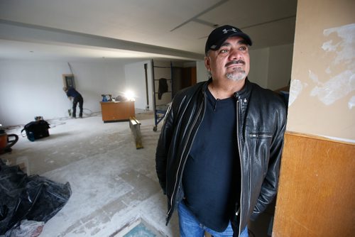 JOHN WOODS / WINNIPEG FREE PRESS
James Favel of The Bear Clan citizen patrol, is photographed as crews do renovations at the organization's new home at 584 Selkirk Monday, October 22, 2018.