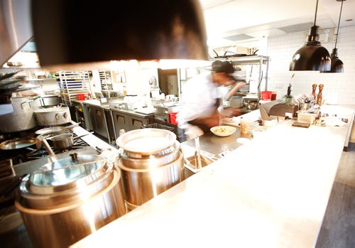 JOHN WOODS / WINNIPEG FREE PRESS
Chefs works in the kitchen at The Black Bird Brasserie Monday, October 22, 2018.