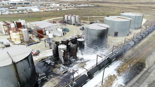 Winnipeg Fire Paramedic Service supplied drone photos of the Transcona fire on October 22, 2018.