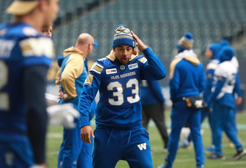 RUTH BONNEVILLE / WINNIPEG FREE PRESS

The Winnipeg Blue Bombers on the field at Investors Group Field during walk-through practice at Investors Group Field Thursday.

Andrew Harris #33, at practice.  


October 25, 2018