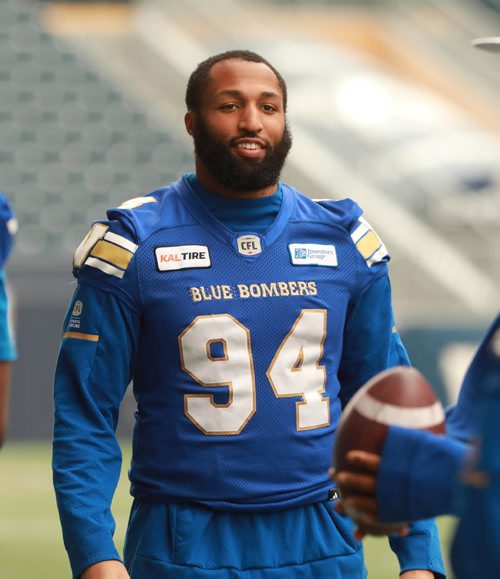 RUTH BONNEVILLE / WINNIPEG FREE PRESS

The Winnipeg Blue Bombers on the field at Investors Group Field during walk-through practice at Investors Group Field Thursday.

Jackson Jeffcoat  at practice.  


October 25, 2018