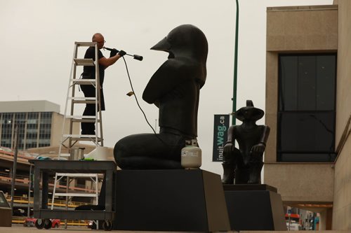RUTH BONNEVILLE / WINNIPEG FREE PRESS

Standup photo 

WAG Installs Two Ivan Eyre Sculptures on Front Ramp 

Vitality Yatsevych, art conservator for the WAG, uses a torch and sealer to conserve the exterior of one of Bird Wrap, one of two of  Ivan Eyre sculptures installed this week on the front ramp of the Winnipeg Art Gallery. The local artist is renowned around the world for his spectacular paintings, sculptures, and drawings. Entitled Bird Wrap (2010) and Icon North (2010), the two large sculptures will be on long-term view on the WAG front ramp on Memorial Boulevard year-round.
 


October 25, 2018