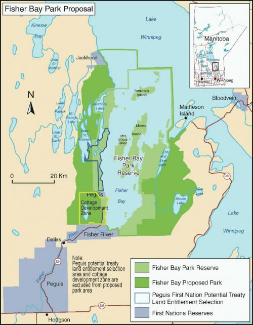 See map showing proposed fisher bay provincial park  winnipeg free press