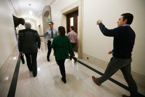 JOHN WOODS / WINNIPEG FREE PRESS
MLA Cliff Graydon, who was dismissed from the PC caucus for "inappropriate behaviour", avoids media after sitting in the legislature as an independent Monday, October 29, 2018.