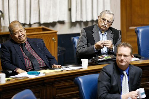 JOHN WOODS / WINNIPEG FREE PRESS
MLA Cliff Graydon, top right, who was dismissed from the PC caucus for "inappropriate behaviour", was sitting in the legislature as an independent Monday, October 29, 2018.