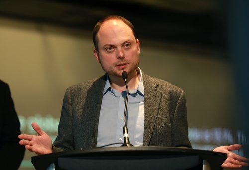 RUTH BONNEVILLE / WINNIPEG FREE PRESS



Photo of RUSSIAN ACTIVIST: Vladimir Kara-Murza, a journalist, filmmaker and political activist in opposition to Russian President Vladimir Putin, as he speaks to the media at  at the CMHR Monday.  

For story on one of Russia's most outspoken advocates for democracy and human rights who will be speaking at the Canadian Museum for Human Rights (CMHR) on October 30 as part of its President's Lecture Series.

Vladimir Kara-Murza, a journalist, filmmaker and political activist, has been on the front lines of opposition to Russian president Vladimir Putin. In 2015, he was poisoned and nearly died - three months after his close friend, opposition leader Boris Nemtsov, was gunned down on a bridge near the Kremlin. In 2017, Kara-Murza was poisoned again.

See Kevin Rollason story. 

October 29, 2018