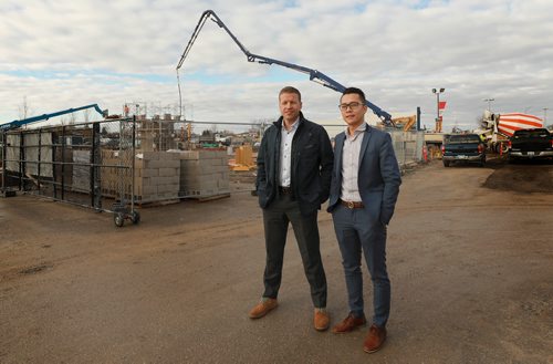 RUTH BONNEVILLE / WINNIPEG FREE PRESS

BIZ - dealerships

Photo of Kirk Cancilla, GM Frontier Toyota  and Jack Zheng, GM Frontier Subaru (Right,glasses, suit), next to one of the two major Frontier Dealership construction projects. Photo was taken at Frontier Toyota on Regent. The  Frontier Subaru will be located at the Waverley Auto Mall, but there are only piles in the ground so far at this point. (shot was taken at the Toyota location because it was best).

Also, artist rendering of the new Toyota store.

See Kelly's story.

October 30, 2018