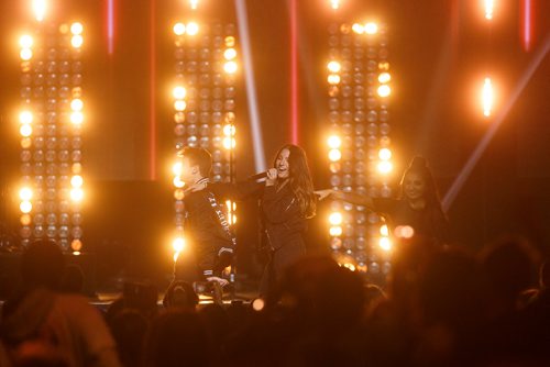 MIKE DEAL / WINNIPEG FREE PRESS
Mackenzie Ziegler, singer, actress and dancer performs to around 16,000 kids from across Manitoba who are attending WE Day at Bell MTS Place where they were celebrating young people committed to making a difference.
181030 - Tuesday, October 30, 2018.