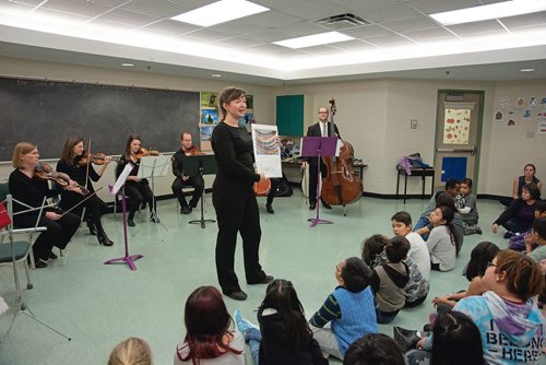 Canstar Community News Oct. 24 - The Winnipeg Symphony Orchestra's string section performs at Greenway School as part of its Bach to School program. (EVA WASNEY/CANSTAR COMMUNITY NEWS/METRO)