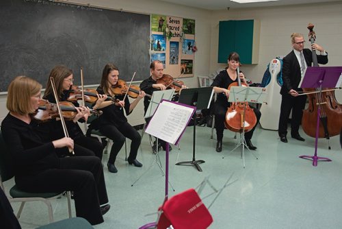 Canstar Community News Oct. 24 - The Winnipeg Symphony Orchestra's string section performs at Greenway School as part of its Bach to School program. (EVA WASNEY/CANSTAR COMMUNITY NEWS/METRO)