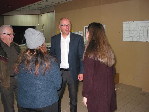 Canstar Community News Oct/ 24, 2018 = Newly elected St. James councillor Scott Gillingham is greeted by supporters at his headquarters on election night. (ANDREA GEARY/CANSTAR COMMUNITY NEWS)