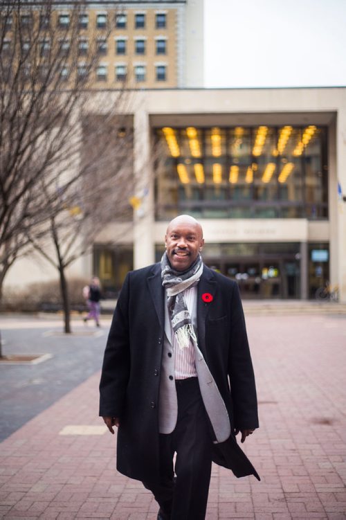 MIKAELA MACKENZIE / WINNIPEG FREE PRESS
Markus Chambers, councillor-elect for the new ward of St. Norbert-Seine River, takes a look around City Hall in Winnipeg on Wednesday, Oct. 31, 2018. 
Winnipeg Free Press 2018.