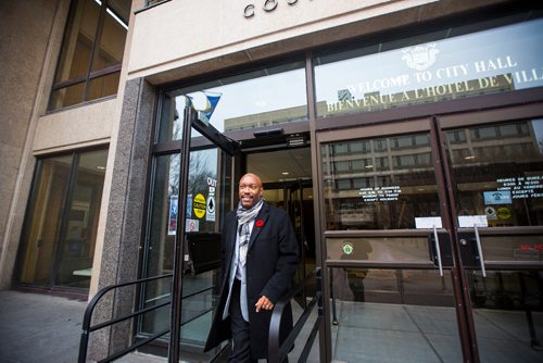 MIKAELA MACKENZIE / WINNIPEG FREE PRESS
Markus Chambers, councillor-elect for the new ward of St. Norbert-Seine River, takes a look around City Hall in Winnipeg on Wednesday, Oct. 31, 2018. 
Winnipeg Free Press 2018.