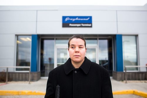 MIKAELA MACKENZIE / WINNIPEG FREE PRESS
Deanna Ng poses for a portrait at the Greyhound bus depot in Winnipeg on Wednesday, Oct. 31, 2018. With the service closing, she won't be able to visit her parents in Minnedosa.
Winnipeg Free Press 2018.