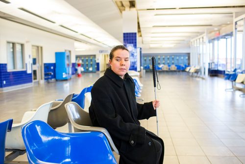 MIKAELA MACKENZIE / WINNIPEG FREE PRESS
Deanna Ng poses for a portrait at the Greyhound bus depot in Winnipeg on Wednesday, Oct. 31, 2018. With the service closing, she won't be able to visit her parents in Minnedosa.
Winnipeg Free Press 2018.