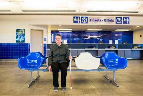 MIKAELA MACKENZIE / WINNIPEG FREE PRESS
Deanna Ng poses for a portrait at the Greyhound bus depot in Winnipeg on Wednesday, Oct. 31, 2018. With the service closing, she won't be able to visit her parents in Minnedosa.
Winnipeg Free Press 2018.