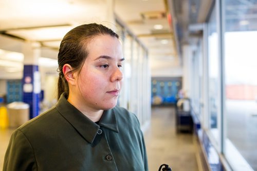 MIKAELA MACKENZIE / WINNIPEG FREE PRESS
Deanna Ng poses for a portrait at the Greyhound bus depot in Winnipeg on Wednesday, Oct. 31, 2018. With the service closing, she won't be able to visit her parents in Minnedosa.
Winnipeg Free Press 2018.