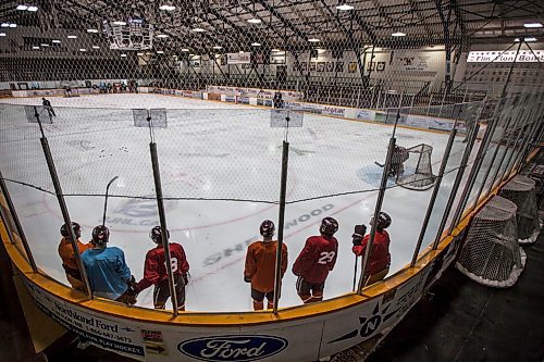 PHIL HOSSACK / WINNIPEG FREE PRESS -Flin Flon Bombers at practice in the Whitney Forum Tuesday morning. See Melissa's story. October 30, 2018