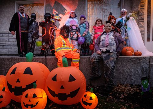 Daniel Crump / Winnipeg Free Press. Every years the Batista and Hollins families congregate to trick or treat as a large family group. October 31, 2018.