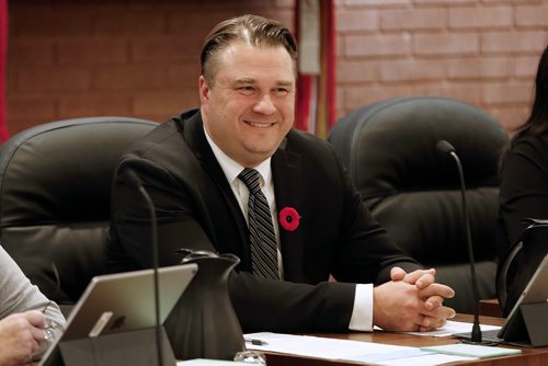 JOHN WOODS / WINNIPEG FREE PRESS
School trustee ?Mark Wasyliw at the first Winnipeg School Board meeting for the 2018-19 school year Monday, November 5, 2018.