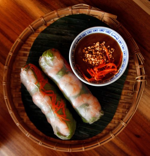 PHIL HOSSACK / WINNIPEG FREE PRESS - Shrimp Spring Roles, Resto for next week is Pho Hoang, in its new location, 235 Portage ave.. - November 6, 2018