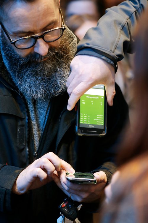 JOHN WOODS / WINNIPEG FREE PRESS
Digital tickets are scanned before the Jack White concert at the BellMTS Place Tuesday, November 6, 2018.