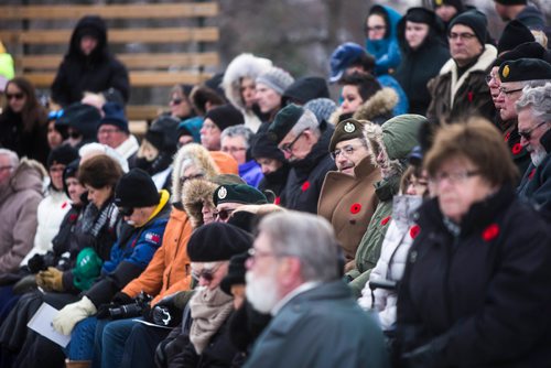 MIKAELA MACKENZIE / WINNIPEG FREE PRESS
The Royal Winnipeg Rifles host a 135th anniversary commemoration service and unveiling of the Legacy Stone Project at Vimy Ridge Memorial Park  in Winnipeg on Saturday, Nov. 10, 2018. 
Winnipeg Free Press 2018.