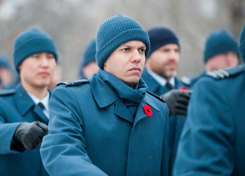 Mike Sudoma / Winnipeg Free Press
Soldiers departing from Bruce Park and march towards the Royal Canadian Legion Branch 4 St James after Sunday morning's Remembrance Day service in Bruce Park. November 11, 2018