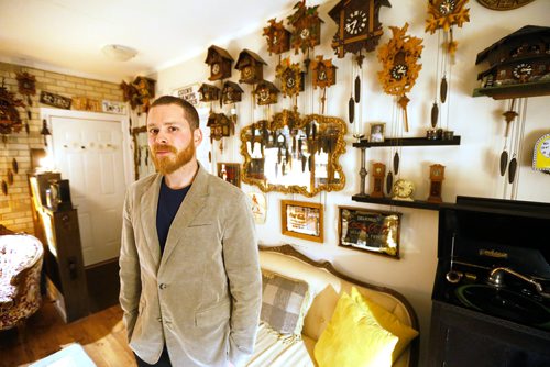 JOHN WOODS / WINNIPEG FREE PRESS
Murray Beilby is photographed with some of his clock collection Tuesday, November 12, 2018.