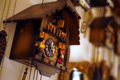 JOHN WOODS / WINNIPEG FREE PRESS
Murray Beilby is photographed with some of his clock collection Tuesday, November 12, 2018.