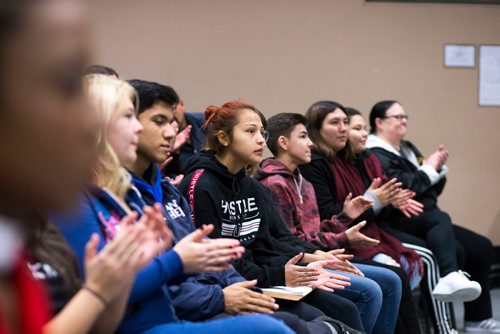 MIKAELA MACKENZIE / WINNIPEG FREE PRESS
The Build From Within program is announced at St. John's High School in Winnipeg on Tuesday, Nov. 13, 2018. 
Winnipeg Free Press 2018.