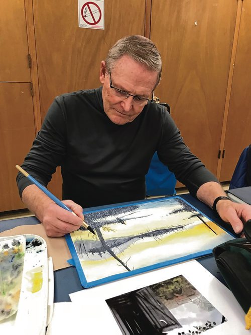 Canstar Community News St. Vital's Jerry Magnusson, a longtime member of the Local Colour Art Group, works on a watercolour painting for the group's winter show, which runs Nov. 16 to 18 at 180 Poplar Ave. (SHELDON BIRNIE/CANSTAR/THE HERALD)
