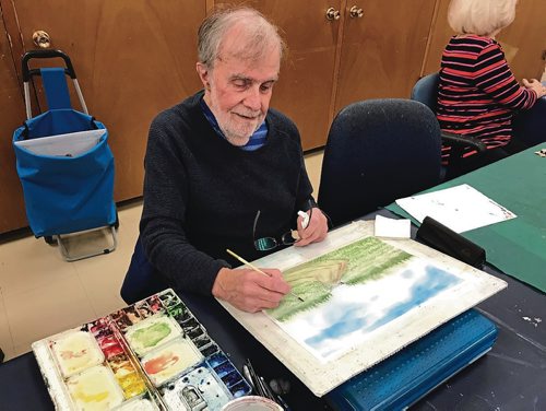 Canstar Community News Neil Naismith, a River Heights resident, has been a member of the Local Colour Art Group for over 10 years. Here, he prepares a water colour painting for the group's winter art show, which runs Nov. 16 to 18 at 180 Poplar Ave. (SHELDON BIRNIE/CANSTAR/THE HERALD)