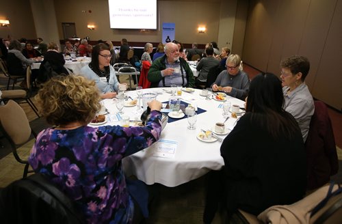 JASON HALSTEAD / WINNIPEG FREE PRESS
Attendees at the eighth annual Breakfast with Bookmates event on Oct. 10, 2018 at the Viscount Gort Hotel. (See Social Page)