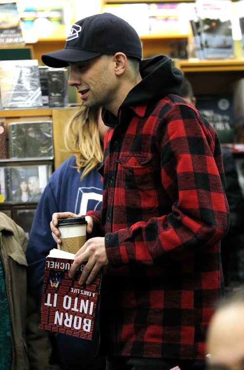PHIL HOSSACK / WINNIPEG FREE PRESS - Jay Baruchel arrives to read from his new book "Born Into It" Tuesday evening at McNally Robinson Booksellers at Grant Park. Stand-up. - November 13, 2018