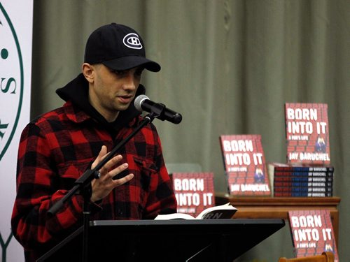 PHIL HOSSACK / WINNIPEG FREE PRESS - Jay Baruchel reads from his new book "Born Into It" Tuesday evening at McNally Robinson Booksellers at Grant Park. Stand-up. - November 13, 2018
