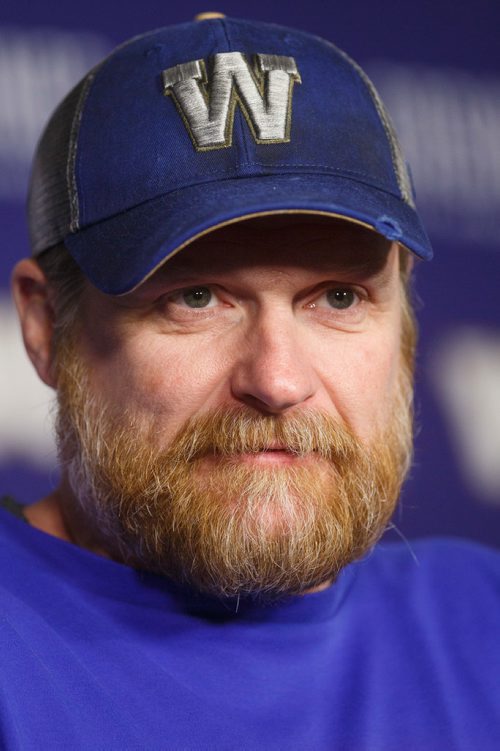 MIKE DEAL / WINNIPEG FREE PRESS
Winnipeg Blue Bombers' head coach Mike O'Shea during a post practice interview at Investors Group Field Wednesday morning.
181114 - Wednesday, November 14, 2018.