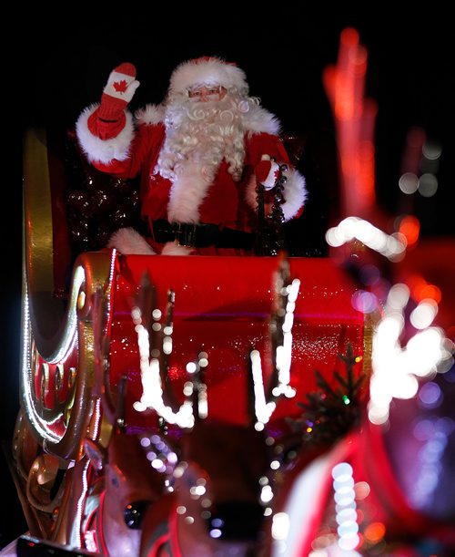 PHIL HOSSACK / WINNIPEG FREE PRESS - Santa checks out his new ride new ride Thursday evening at the Forks. See story. - November 15, 2018